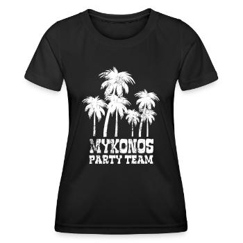 Mykonos Party Team - Greece Holidays - Women's Functional T-Shirt - black - Front - AI Model Female 172 light (172cm)