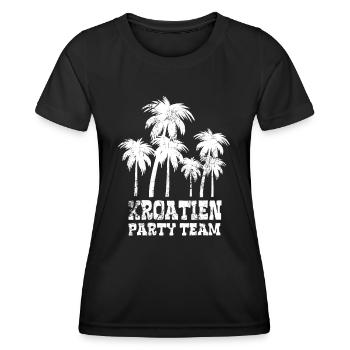 Kroatien Party Team - Istrien Urlaub mit Freunden - Frauen Funktions-T-Shirt - Schwarz - Vorne - AI Model Female 172 light (172cm)