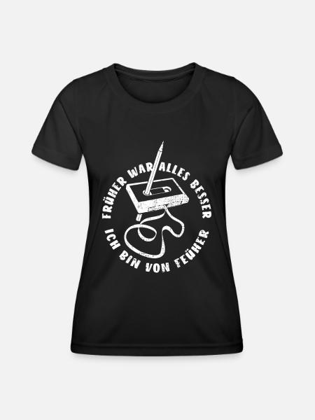 Kassette - Früher war alles besser - Frauen Funktions-T-Shirt - Schwarz