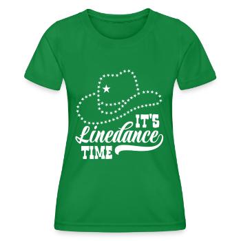 Linedance Linedancing Country Fan - Geschenk - Frauen Funktions-T-Shirt - Kelly Green - Vorne - AI Model Female 172 dark (172cm)