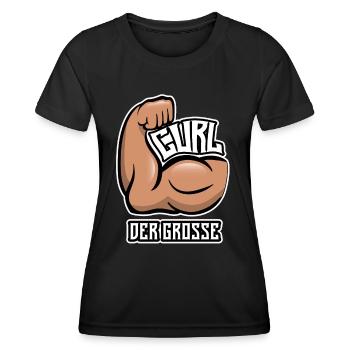 Bizeps Curls - Kraftsport Muskelaufbau Training - Frauen Funktions-T-Shirt - Schwarz - Vorne - AI Model Female 172 light (172cm)