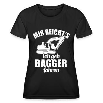 Mir reicht's ich geh Bagger fahren - Bauarbeiter - Frauen Funktions-T-Shirt - Schwarz - Vorne - AI Model Female 172 light (172cm)