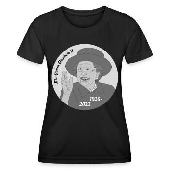 Décès de la reine Elizabeth II - T-shirt sport Femme - noir - Devant - AI Model Female 172 light (172cm)