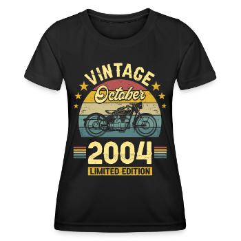 Vintage October 2004 18 Years Anniversary - Women's Functional T-Shirt - black - Front - AI Model Female 172 light (172cm)