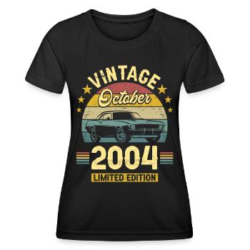 Vintage October 2004 18 Years Anniversary - Women's Functional T-Shirt - black - Front - AI Model Female 172 light (172cm)