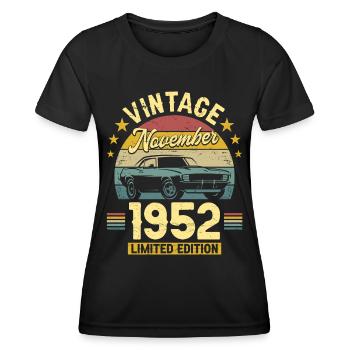 Vintage Novembre 1952 70 Ans Anniversaire - T-shirt sport Femme - noir - Devant - AI Model Female 172 light (172cm)