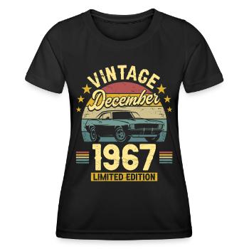 Vintage December 1967 55 years anniversary - Women's Functional T-Shirt - black - Front - AI Model Female 172 light (172cm)