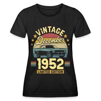 Vintage December 1952 70 years Anniversary - Women's Functional T-Shirt - black - Front - AI Model Female 172 light (172cm)