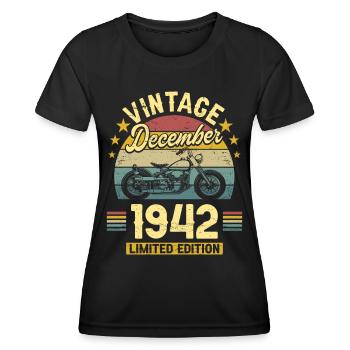 Vintage December 1942 80 years anniversary - Women's Functional T-Shirt - black - Front - AI Model Female 172 light (172cm)