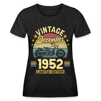 Vintage Décembre 1952 70 Ans Anniversaire - T-shirt sport Femme - noir - Devant - AI Model Female 172 light (172cm)