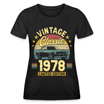 Car Vintage 1978 45 Years Anniversary - Women's Functional T-Shirt - black - Front - AI Model Female 172 light (172cm)