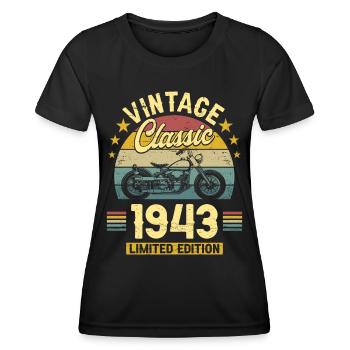 Vintage Motorcycle 1943 80 Years Anniversary - Women's Functional T-Shirt - black - Front - AI Model Female 172 light (172cm)