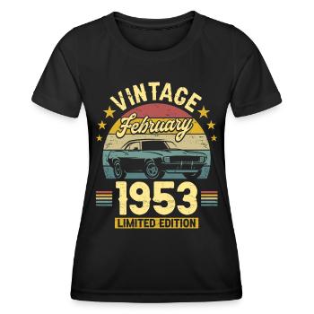 Vintage Février 1953 70 Ans Anniversaire - T-shirt sport Femme - noir - Devant - AI Model Female 172 light (172cm)