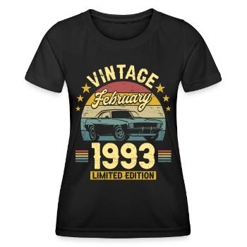 Vintage Février 1993 30 Ans Anniversaire - T-shirt sport Femme - noir - Devant - AI Model Female 172 light (172cm)