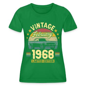 Vintage Février 1968 55 Ans Anniversaire - T-shirt sport Femme - vert - Devant - AI Model Female 172 dark (172cm)