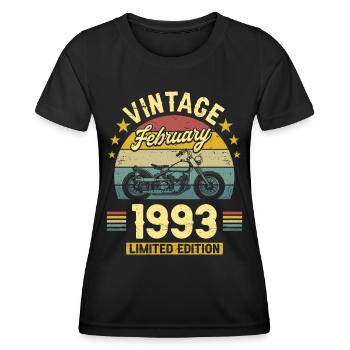 Vintage February 1993 30 years anniversary - Women's Functional T-Shirt - black - Front - AI Model Female 172 light (172cm)