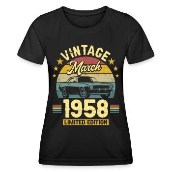 Vintage Mars 1958 65 Ans Anniversaire - T-shirt sport Femme - noir - Devant - AI Model Female 172 light (172cm)