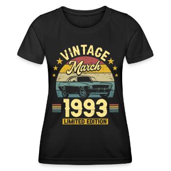 Vintage Mars 1993 30 Ans Anniversaire - T-shirt sport Femme - noir - Devant - AI Model Female 172 light (172cm)