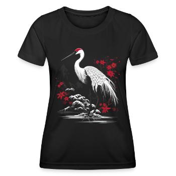 Japanese Bird, Nature, Japan, Culture, Wildlife - Women's Functional T-Shirt - black - Front - AI Model Female 172 light (172cm)