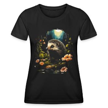 Drôle, Mignon, Animaux sauvages - T-shirt sport Femme - noir - Devant - AI Model Female 172 light (172cm)