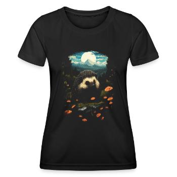 Hedgehog Animal - Women's Functional T-Shirt - black - Front - AI Model Female 172 light (172cm)