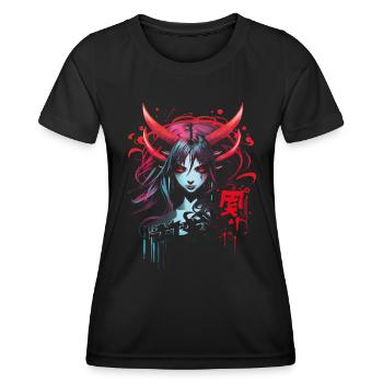 Anime Goth Girl Japanese Aesthetic Grunge Horror - Women's Functional T-Shirt - black - Front - AI Model Female 172 light (172cm)
