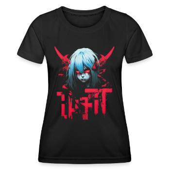 Anime Goth Girl Japanese Aesthetic Grunge Horror - Women's Functional T-Shirt - black - Front - AI Model Female 172 light (172cm)