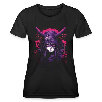 Anime Goth Girl Japanese Aesthetic Grunge Horror - Women's Functional T-Shirt - black - Front - AI Model Female 172 light (172cm)