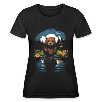 Mignon Adorable Animal Nature - T-shirt sport Femme - noir - Devant - AI Model Female 172 light (172cm)