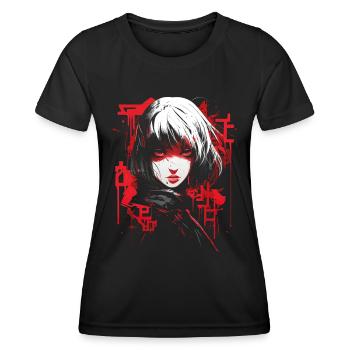 Anime Goth Girl Aesthetic Dark Pastel Edgy Man - Women's Functional T-Shirt - black - Front - AI Model Female 172 light (172cm)