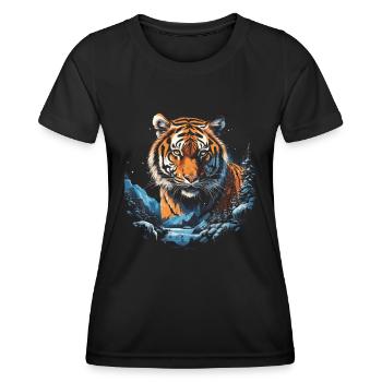 Majestic Tiger Wilderness Wild Powerful - Women's Functional T-Shirt - black - Front - AI Model Female 172 light (172cm)