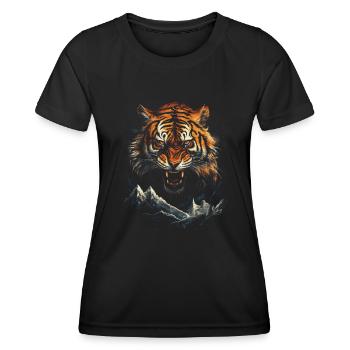 Tiger, Nature, Animals - Women's Functional T-Shirt - black - Front - AI Model Female 172 light (172cm)