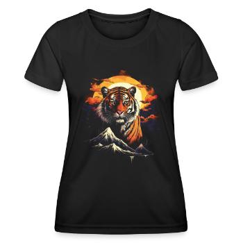 Majestic Tiger Wilderness Wild Powerful - Women's Functional T-Shirt - black - Front - AI Model Female 172 light (172cm)