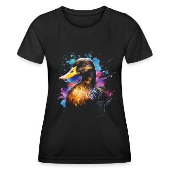 Canard, Canard, Agriculteur, Agriculteur, Jeu - T-shirt sport Femme - noir - Devant - AI Model Female 172 light (172cm)