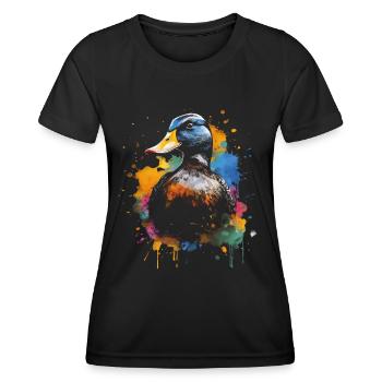Canard, Canard, Agriculteur, Agriculteur, Jeu - T-shirt sport Femme - noir - Devant - AI Model Female 172 light (172cm)