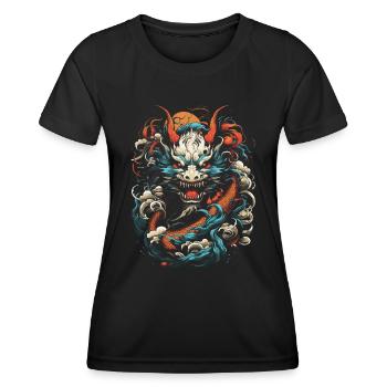 Japanisch Drache Japan - Frauen Funktions-T-Shirt - Schwarz - Vorne - AI Model Female 172 light (172cm)