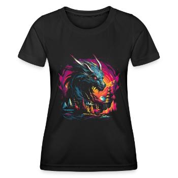 Dragon Role Playing Game Dragon - Women's Functional T-Shirt - black - Front - AI Model Female 172 light (172cm)