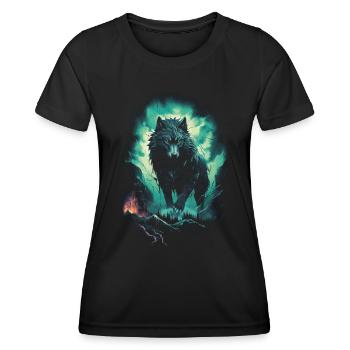 Werwolf Wolf Mythologie Rollenspiele Tier - Frauen Funktions-T-Shirt - Schwarz - Vorne - AI Model Female 172 light (172cm)