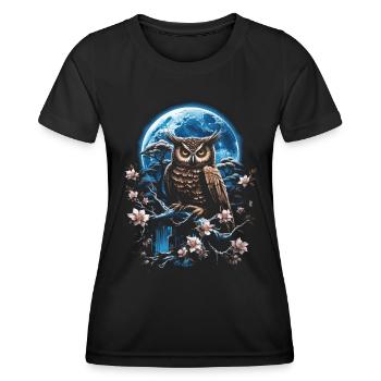 Eule Fantasie Japanisch Mythologie Magisch - Frauen Funktions-T-Shirt - Schwarz - Vorne - AI Model Female 172 light (172cm)