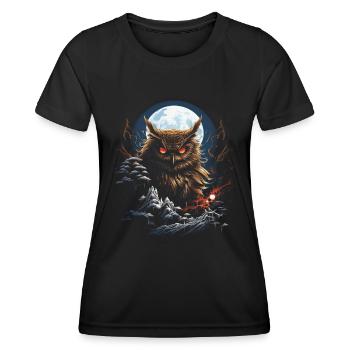 Eule Fantasie Japanisch Mythologie Magisch - Frauen Funktions-T-Shirt - Schwarz - Vorne - AI Model Female 172 light (172cm)