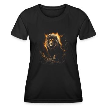 Lion, Africa, Safari, Jungle, Pride, Majestic - Women's Functional T-Shirt - black - Front - AI Model Female 172 light (172cm)