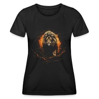 Lion, Africa, Safari, Jungle, Pride, Majestic - Women's Functional T-Shirt - black - Front - AI Model Female 172 light (172cm)