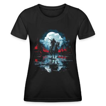 Ritter Burg Ritter auf Pferd Ritter Rollenspiel - Frauen Funktions-T-Shirt - Schwarz - Vorne - AI Model Female 172 light (172cm)