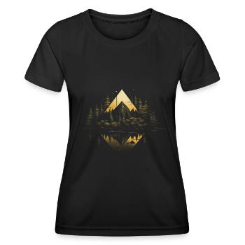 Geometric Minimalism Trees Abstract - Women's Functional T-Shirt - black - Front - AI Model Female 172 light (172cm)