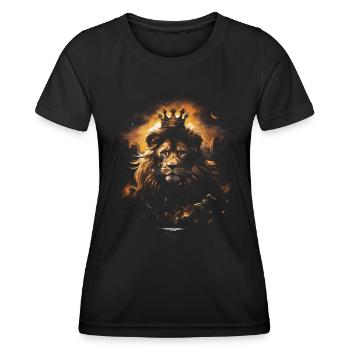 Lion, Roi, Faune, Fierté, Afrique - T-shirt sport Femme - noir - Devant - AI Model Female 172 light (172cm)