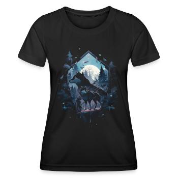 Majestätischer Wolf Wölfe - Frauen Funktions-T-Shirt - Schwarz - Vorne - AI Model Female 172 light (172cm)