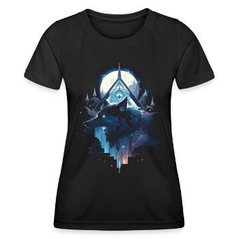 Majestätischer Wolf Wölfe - Frauen Funktions-T-Shirt - Schwarz - Vorne - AI Model Female 172 light (172cm)