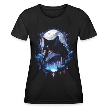 Majestätischer Wolf Wölfe - Frauen Funktions-T-Shirt - Schwarz - Vorne - AI Model Female 172 light (172cm)