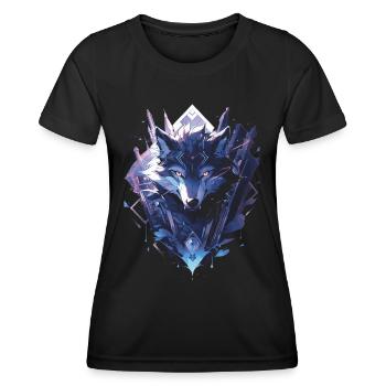 Majestätischer Wolf Wölfe - Frauen Funktions-T-Shirt - Schwarz - Vorne - AI Model Female 172 light (172cm)