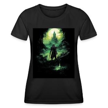 Fantasy Chevalier Château Magie Conte de Fées Mythique Gothique - T-shirt sport Femme - noir - Devant - AI Model Female 172 light (172cm)